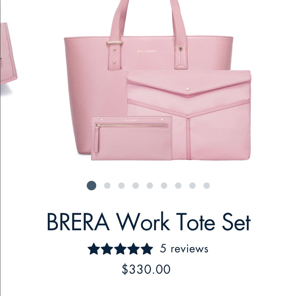 Millenny BRERA Work Tote Set Baby Pink